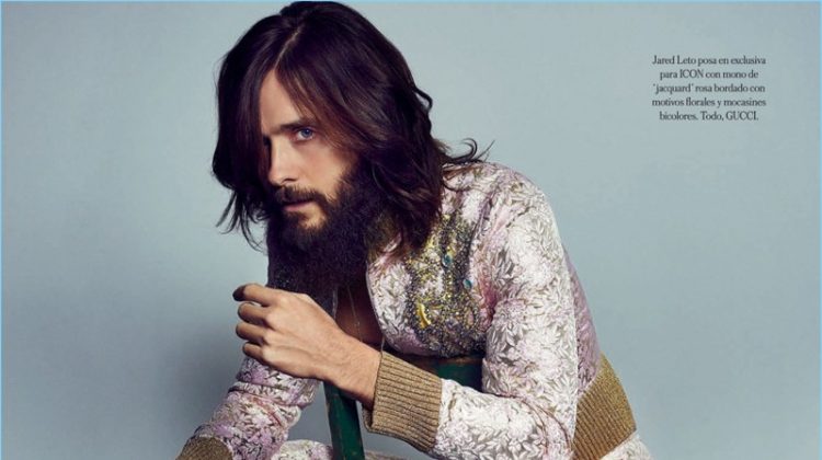 Actor Jared Leto dons a dandy Gucci look with Tod's loafers.