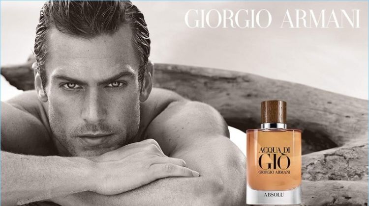Jason Morgan stars in the Giorgio Armani Acqua di Giò Absolu fragrance campaign.