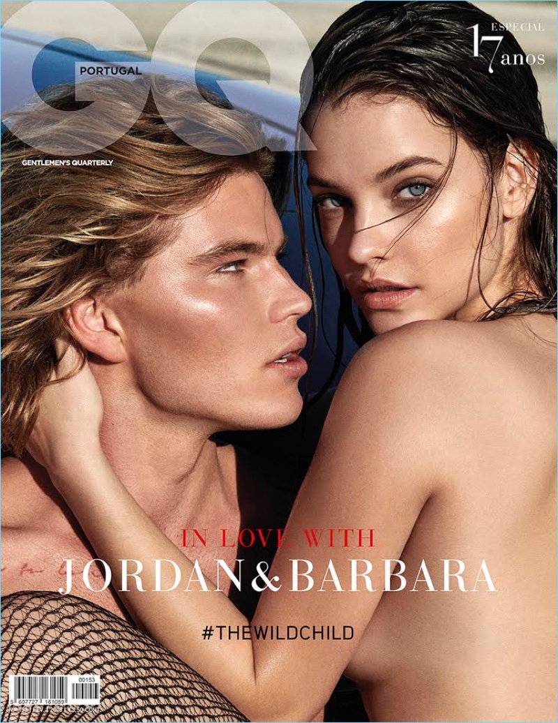 Models Jordan Barrett and Barbara Palvin cover GQ Portugal.