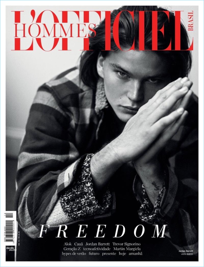 Jordan Barrett 2018 LOfficiel Hommes Brasil Cover Photo Shoot 007