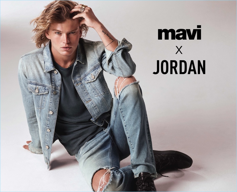 Australian model Jordan Barrett stars in Mavi's spring-summer 2018 campaign.