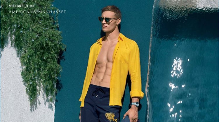 Ready for summer, Julian Schneyder wears Vilebrequin.