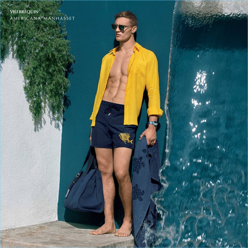 Ready for summer, Julian Schneyder wears Vilebrequin.