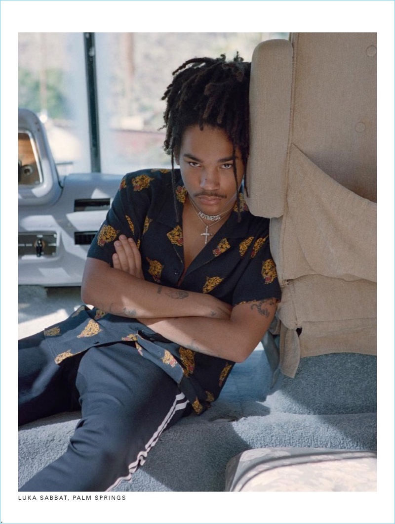 Luka Sabbat stars in The Kooples' spring-summer 2018 campaign.