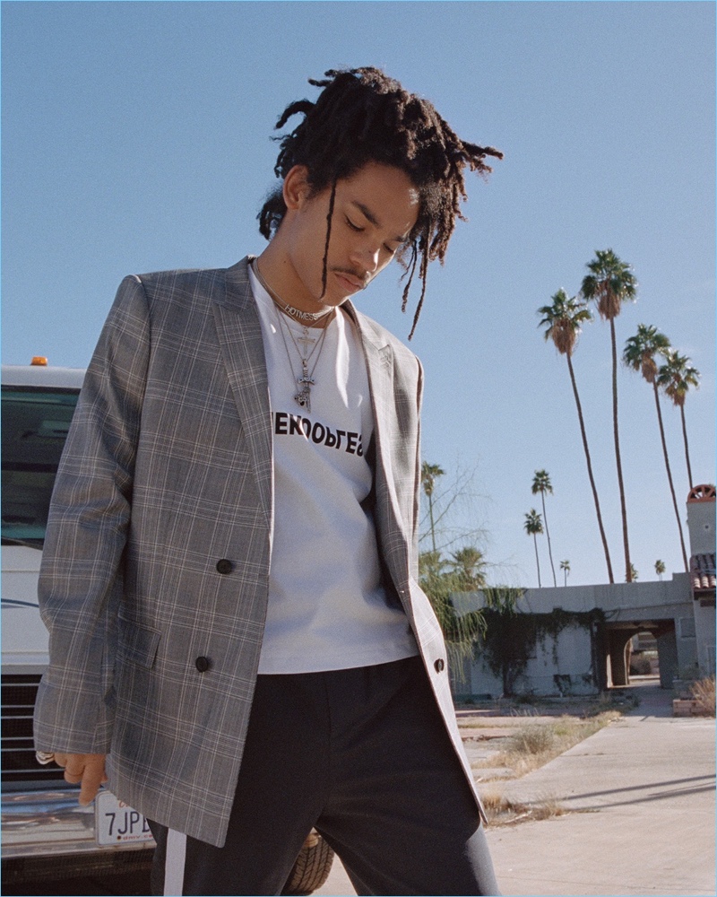 Embracing smart style from The Kooples, Luka Sabbat fronts the brand's spring-summer 2018 campaign.