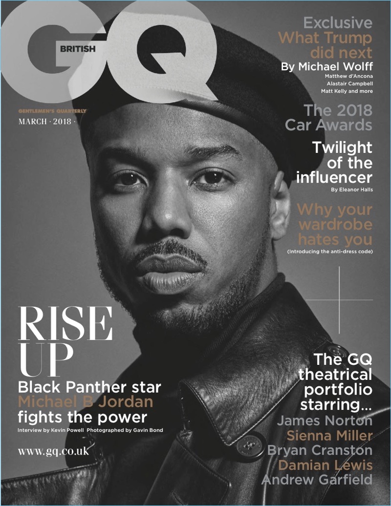 Michael B. Jordan covers the March 2018 issue of British GQ.