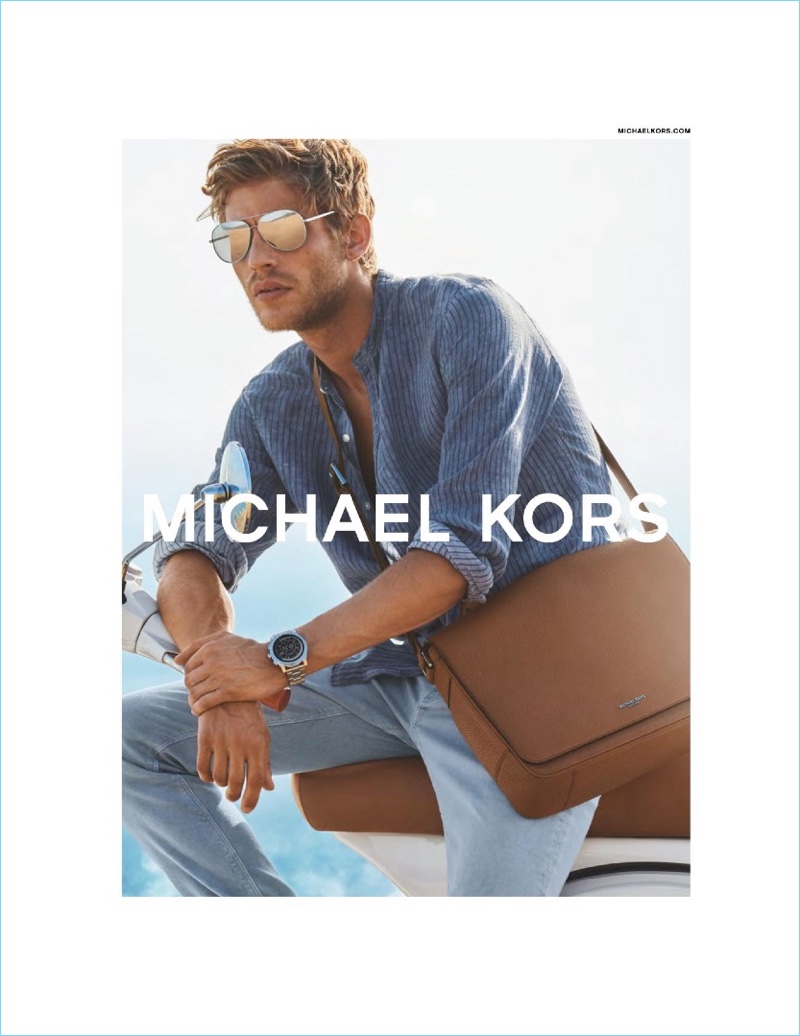 French model Baptiste Radufe fronts Michael Kors' spring-summer 2018 campaign.