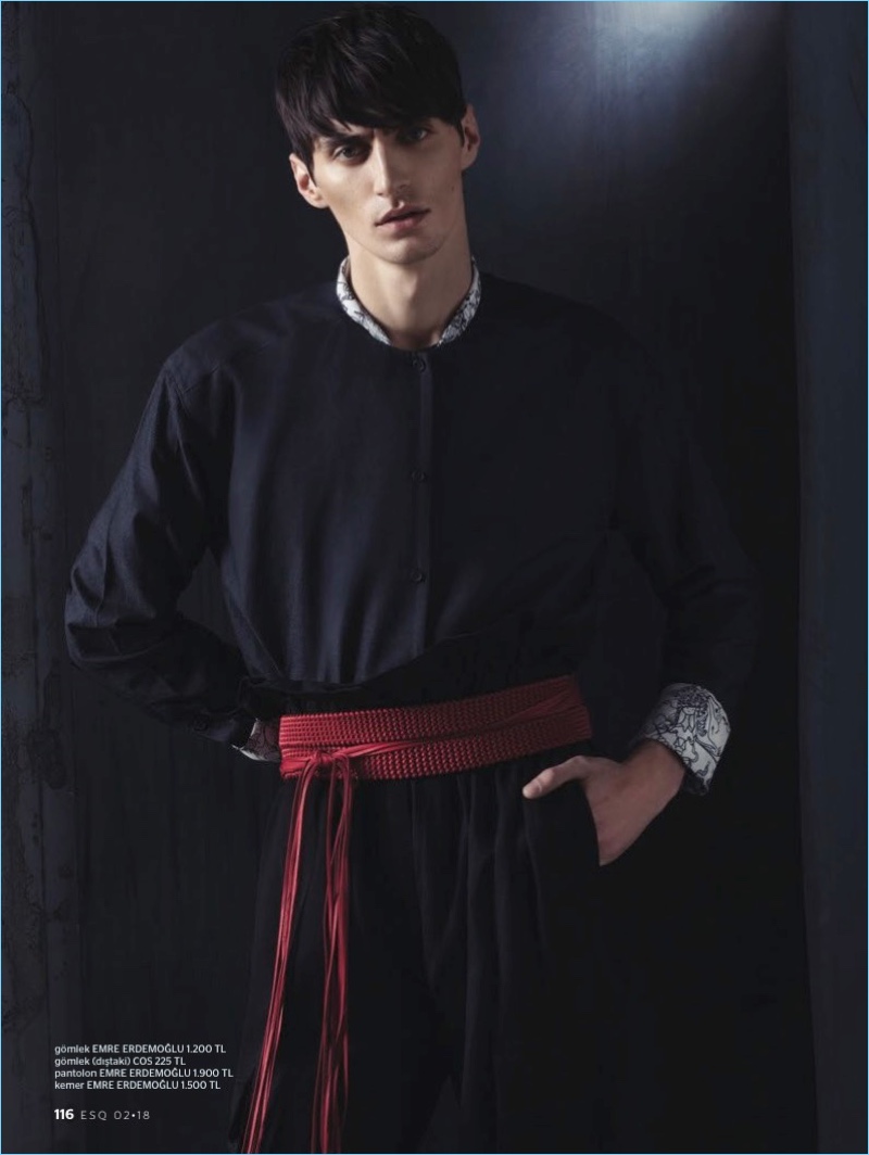 Mihai Bran Dons Dark Fashions for Esquire Turkey