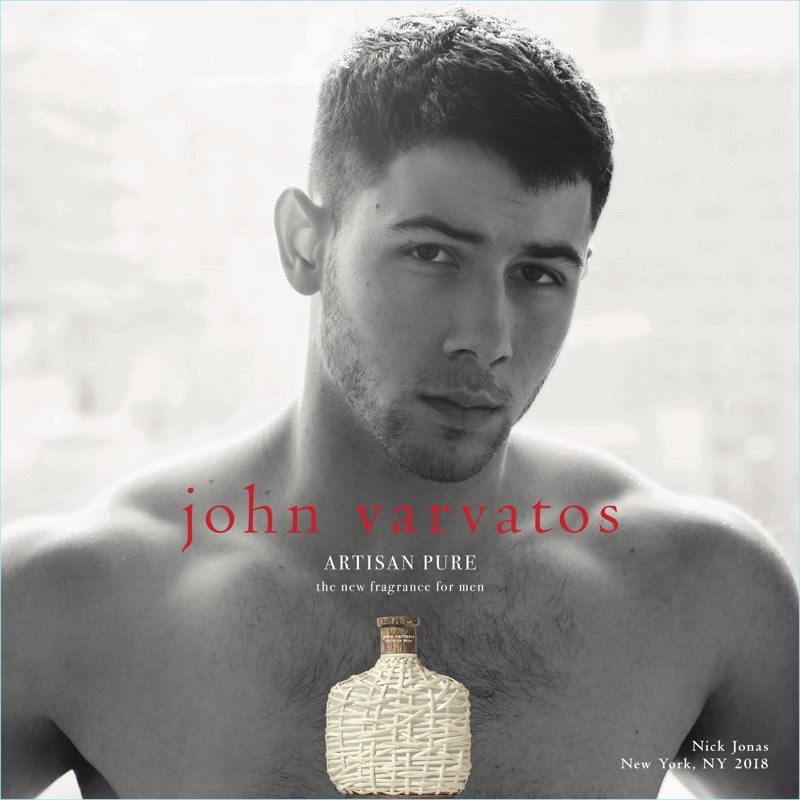 Nick Jonas fronts the fragrance campaign for John Varvatos Artisan Pure.