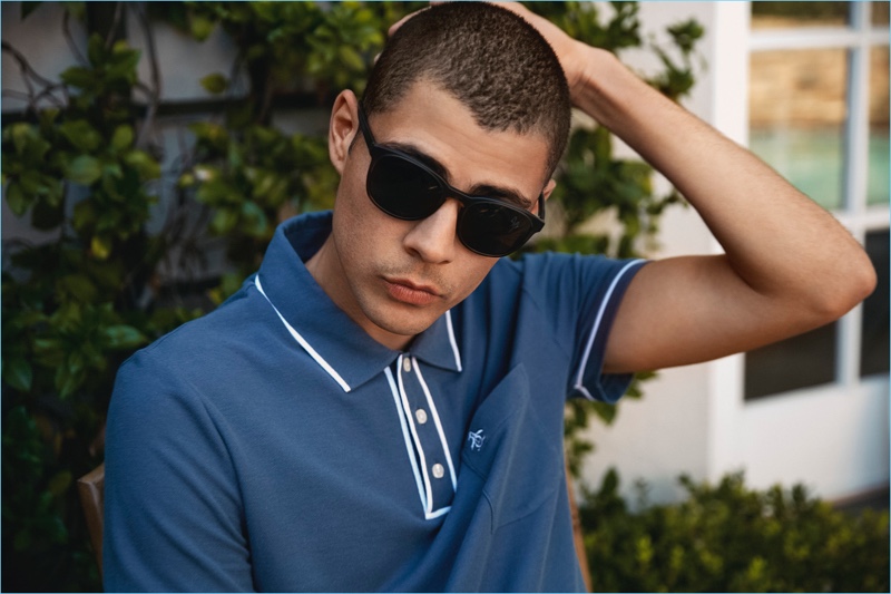Micky Ayoub rocks sunglasses and a polo for Original Penguin's spring-summer 2018 campaign.