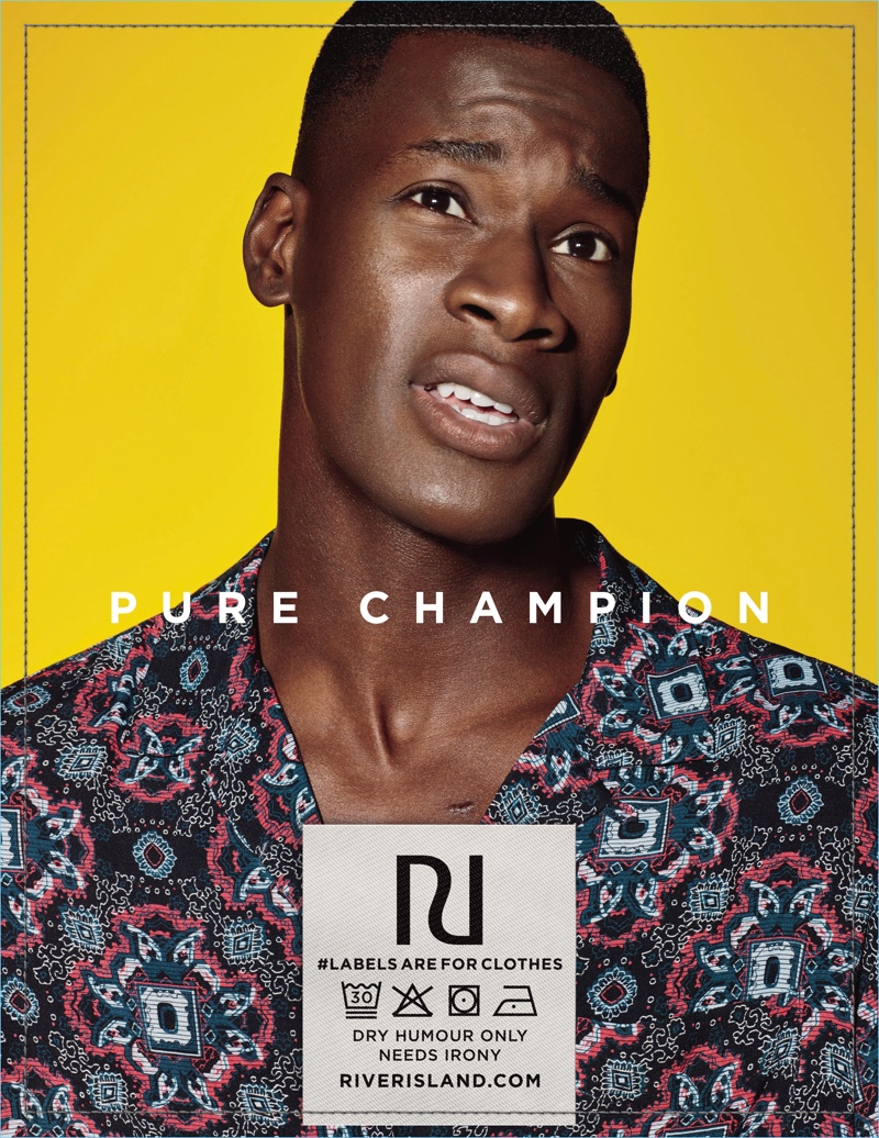 David Agbodji fronts River Island's spring-summer 2018 campaign.