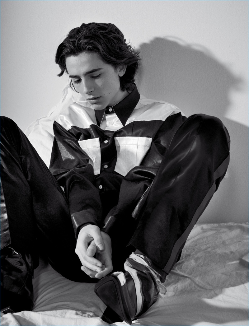 Sitting for a moody image, Timothée Chalamet wears Calvin Klein. » Timothée Chalamet Covers VMAN, Talks 80s Nostalgia Sitting for a moody image, Timothée Chalamet wears Calvin Klein.