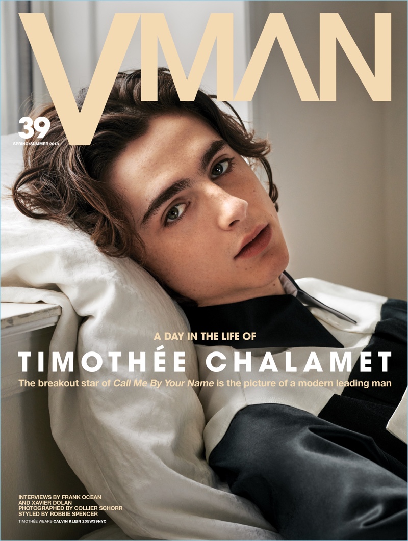 Timothée Chalamet covers the most recent issue of VMAN.