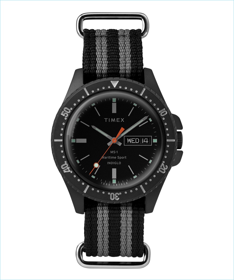 A detailed closeup of the Todd Snyder x Timex MS1 Maritime sport watch. » Todd Snyder Reunites with Timex for MS1 Maritime Sport Watch A detailed closeup of the Todd Snyder x Timex MS1 Maritime sport watch.