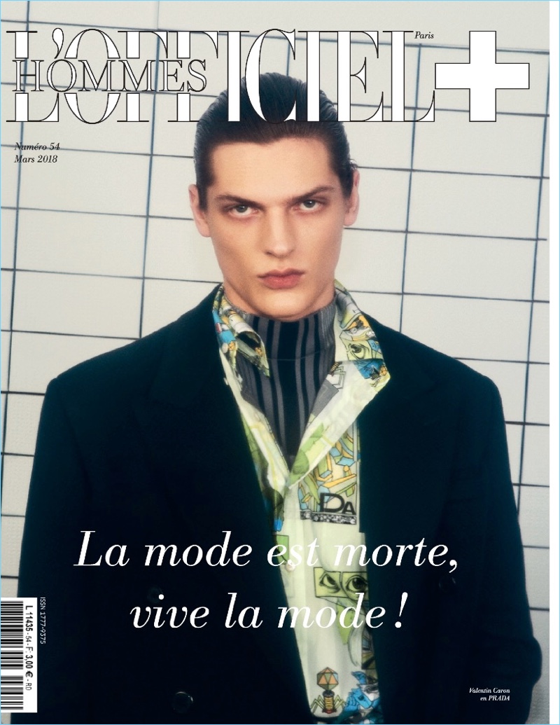 Valentin Caron LOfficiel Hommes 2018 Cover Photo Shoot Prada 001