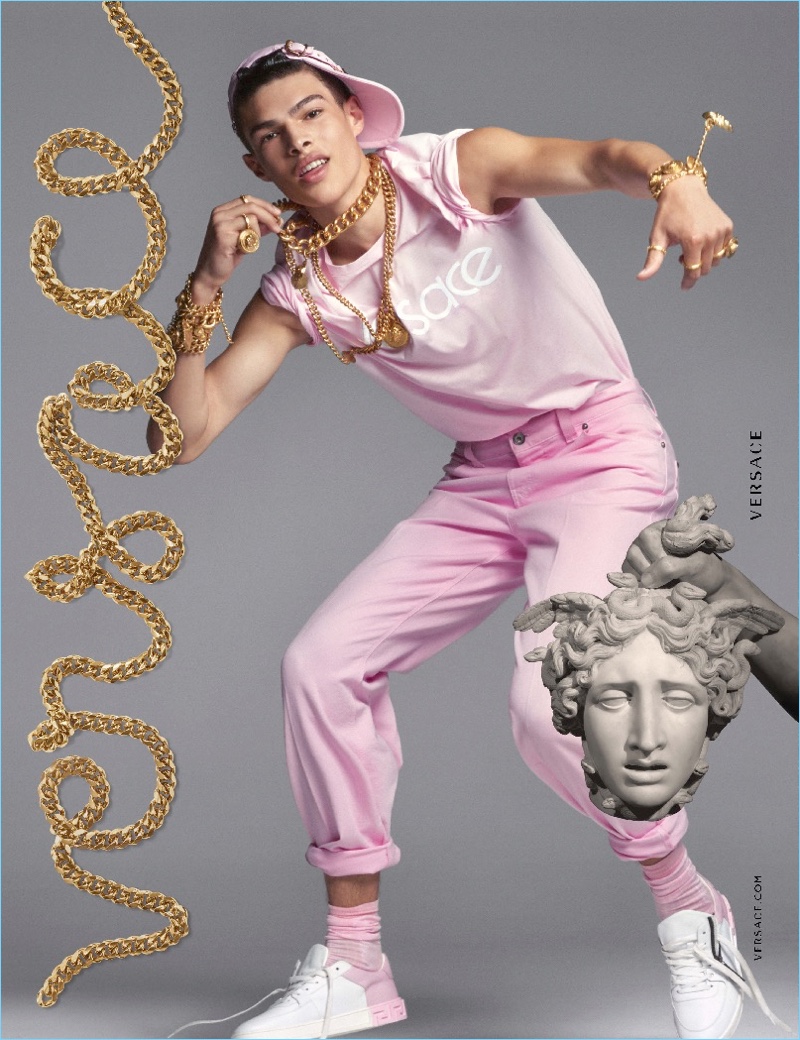 Steven Meisel photographs Noah Luis Brown for Versace's spring-summer 2018 campaign.