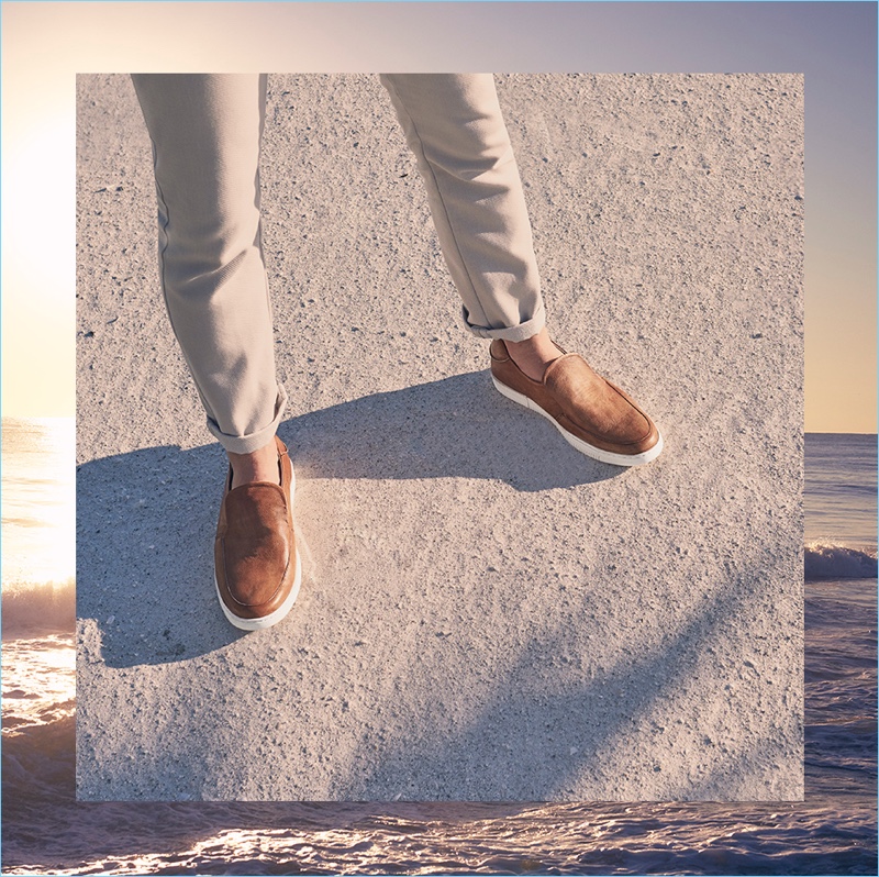 Brown slip-on sneakers make for a stylish proposal from Vince Camuto for spring-summer 2018.