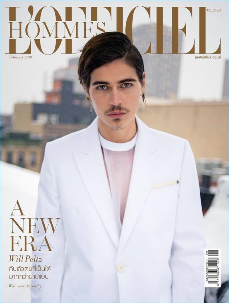 Will Peltz covers the February 2018 issue of L'Officiel Hommes Thailand.