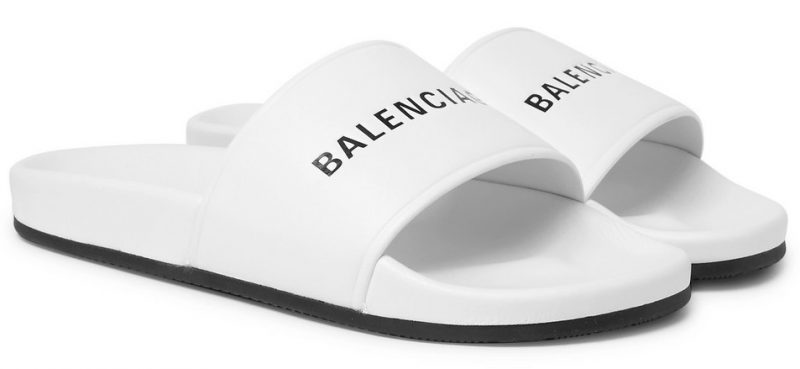 Balenciaga Printed Leather Slides