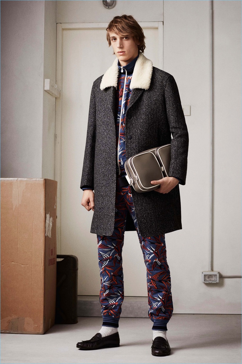 Bally juxtaposes tweed with modern-day trends for its fall-winter 2018 collection.