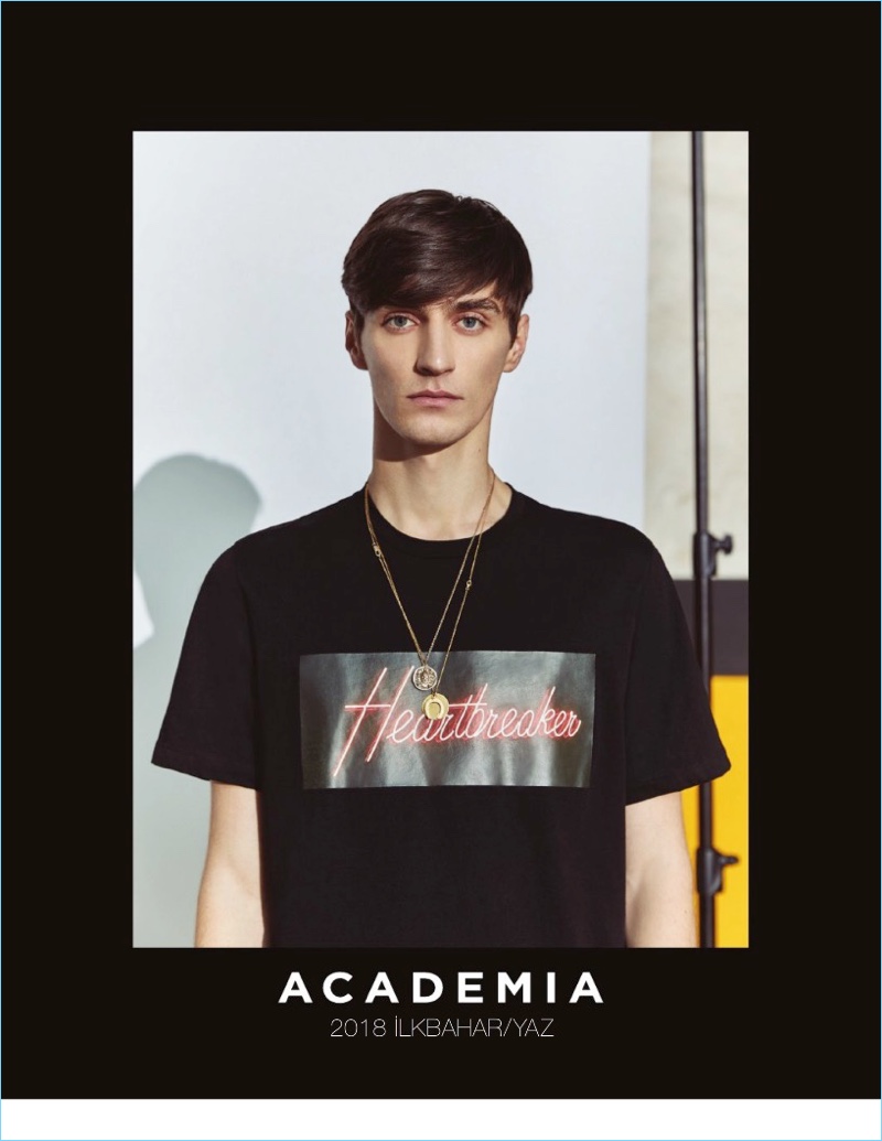 Mihai Bran fronts Beymen's spring-summer 2018 outing for Academia. 