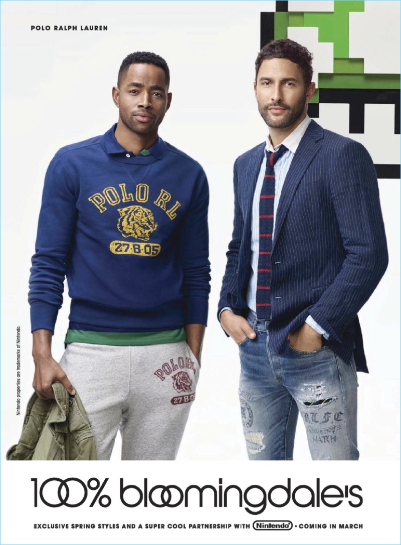 Jay Ellis and Noah Mills wear looks from POLO Ralph Lauren.