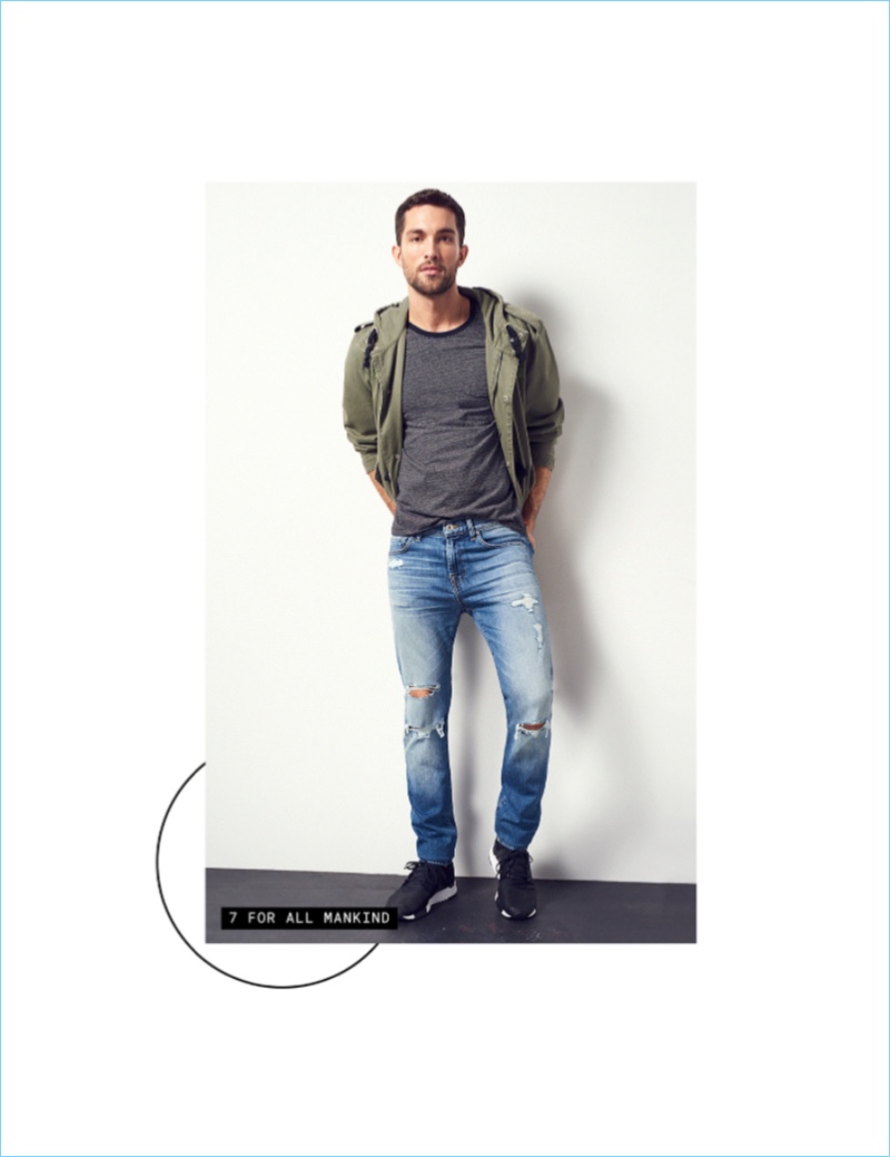 Rip It Up: Embracing distressed denim, Tobias Sorensen wears 7 For All Mankind.