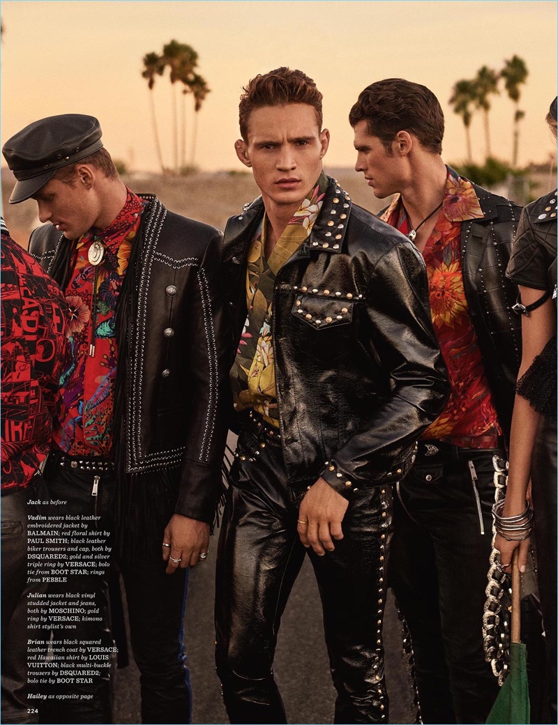 Julian Schneyder and more come together for a biker-themed editorial in British GQ Style.