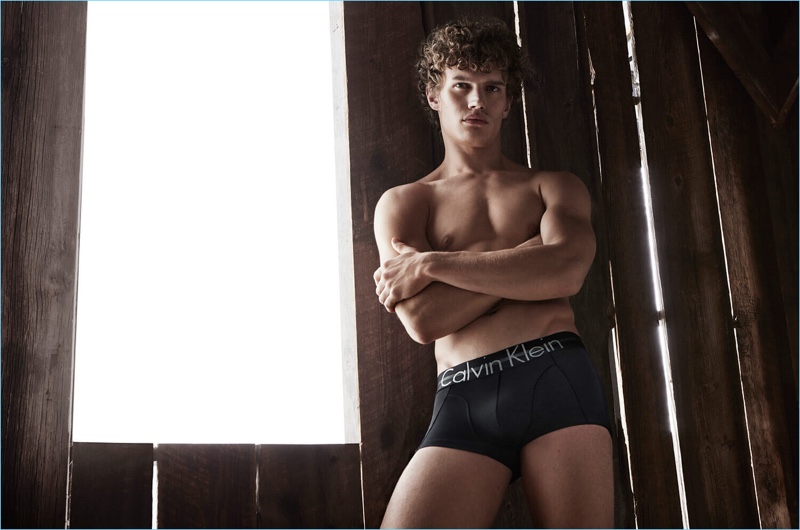 Timo Baumann stars in Calvin Klein's spring-summer 2018 underwear campaign.