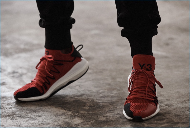 Red Kusari sneakers by Y-3.