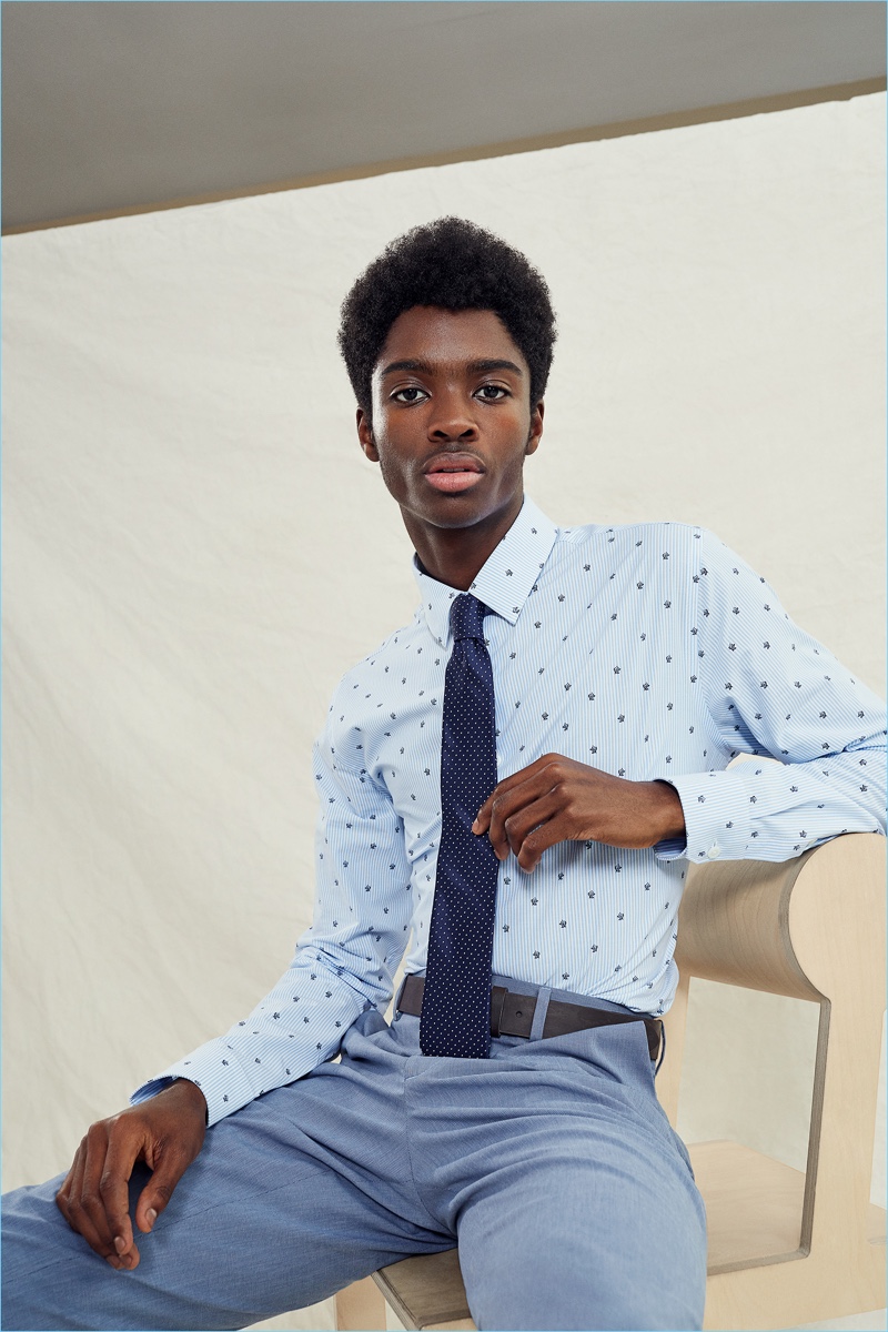 Alton Mason sports a smart office look from Express.