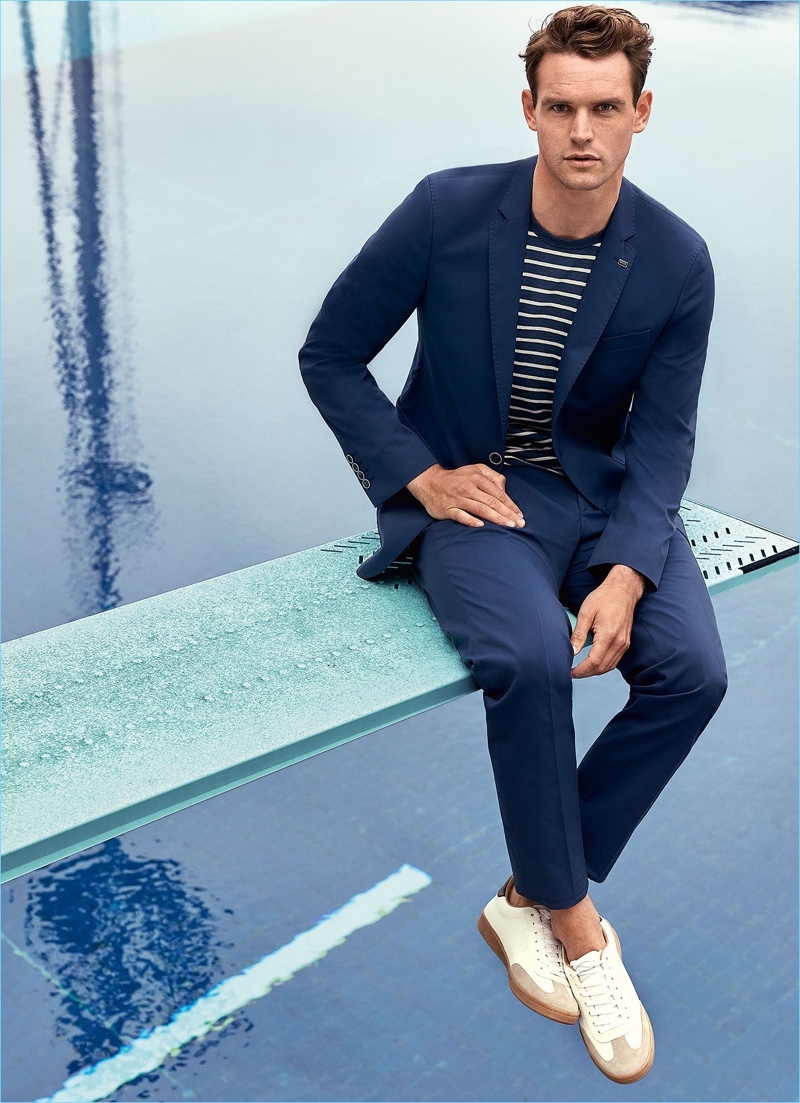 British model Guy Robinson suits up for Digel's spring-summer 2018 campaign.