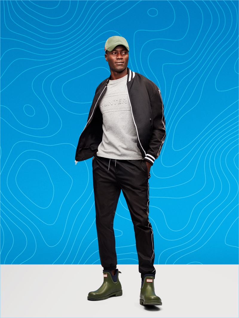 Remi goes sporty in a look from Hunter's Target collaboration.