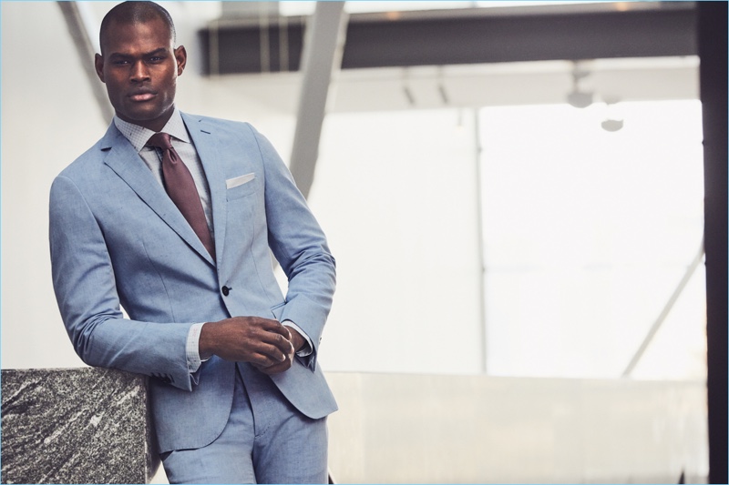 A dapper vision, Oraine Barrett links up with J.Hilburn for spring 2018.