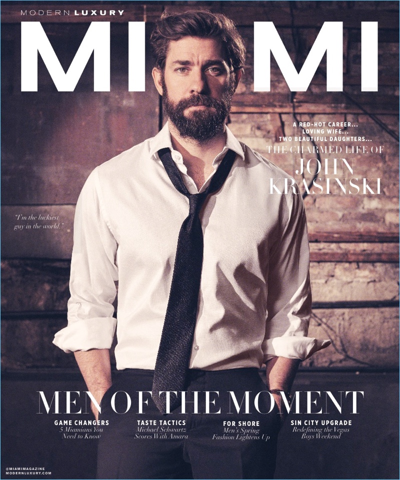 Actor John Krasinski covers the April 2018 issue of Modern Luxury Miami.