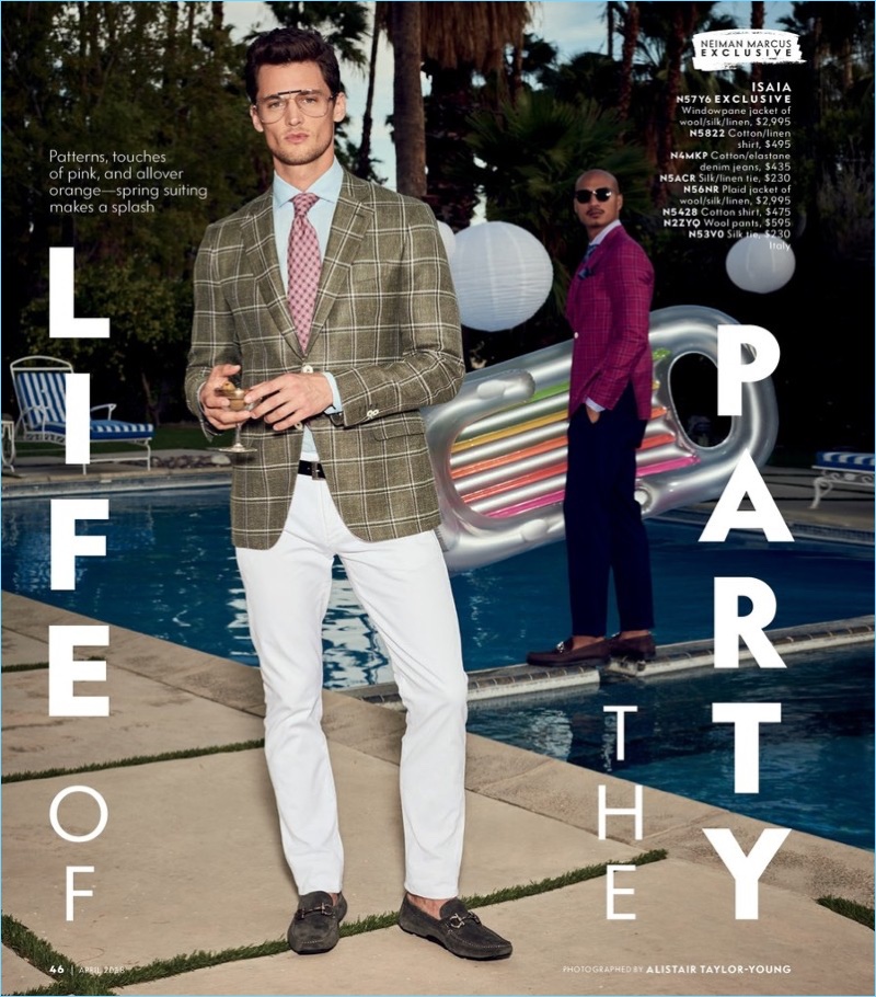 Models Garrett Neff and Paolo Roldan wears ISAIA. » Life of the Party: Garrett Neff & Paolo Roldan for Neiman Marcus Models Garrett Neff and Paolo Roldan wears ISAIA.