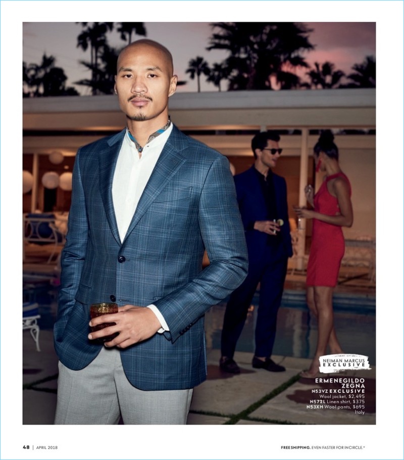 Paolo Roldan dons tailoring by Ermenegildo Zegna. » Life of the Party: Garrett Neff & Paolo Roldan for Neiman Marcus Paolo Roldan dons tailoring by Ermenegildo Zegna.