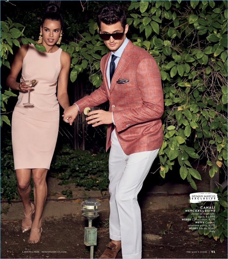 American model Garrett Neff wears Canali.