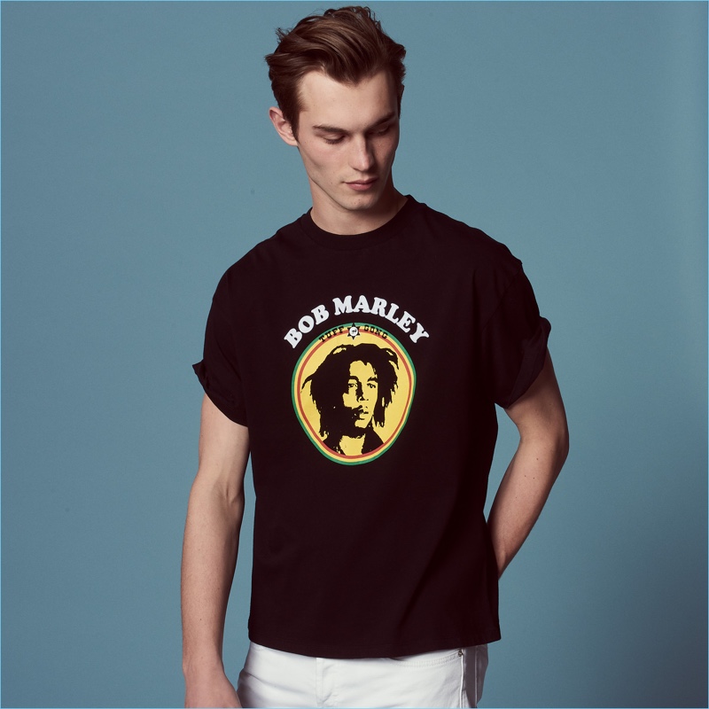 Sandro Flocked Bob Marley T-Shirt