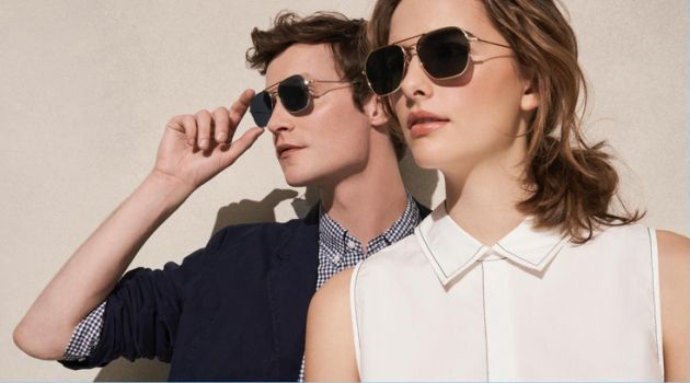 Matthew Hitt Rocks Quintessential Shades from Warby Parker Delivering a side profile, Matthew Hitt wears Warby Parker's Abe sunglasses in polished silver.