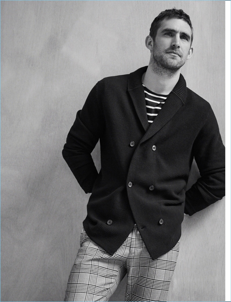 Donning smart separates, Will Chalker links up with Massimo Dutti for spring.