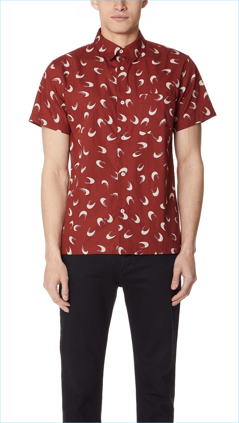 A.P.C. Red Print Shirt