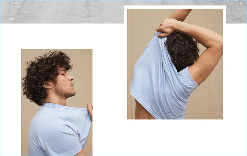 Miles McMillan sports a simple tee from Banana Republic's summer lineup.