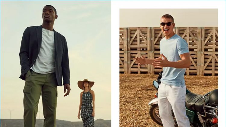 Models Valentine Rontez and Mitchell Slaggert connect with Banana Republic for summer 2018.