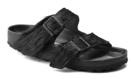 Birkenstock Rick Owens Arizona Fur Sandal Black