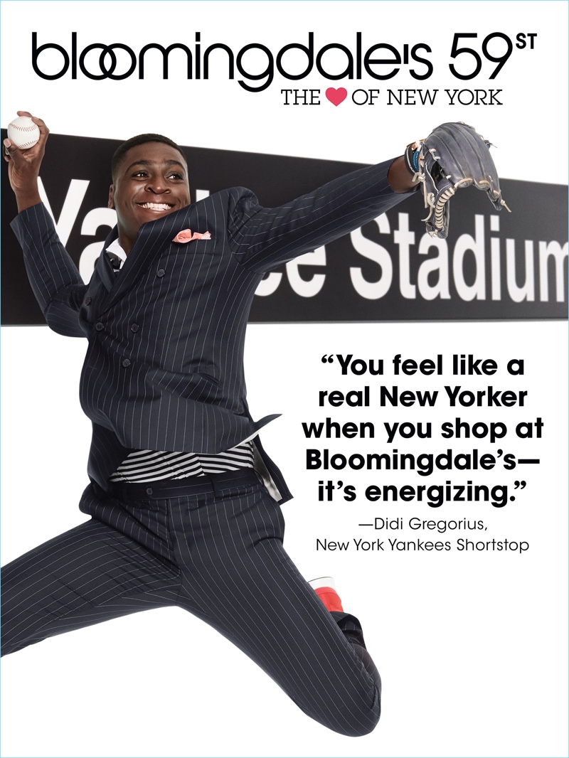 Baseball player Didi Gregorius fronts Bloomingdale's "The Heart of New York" campaign.