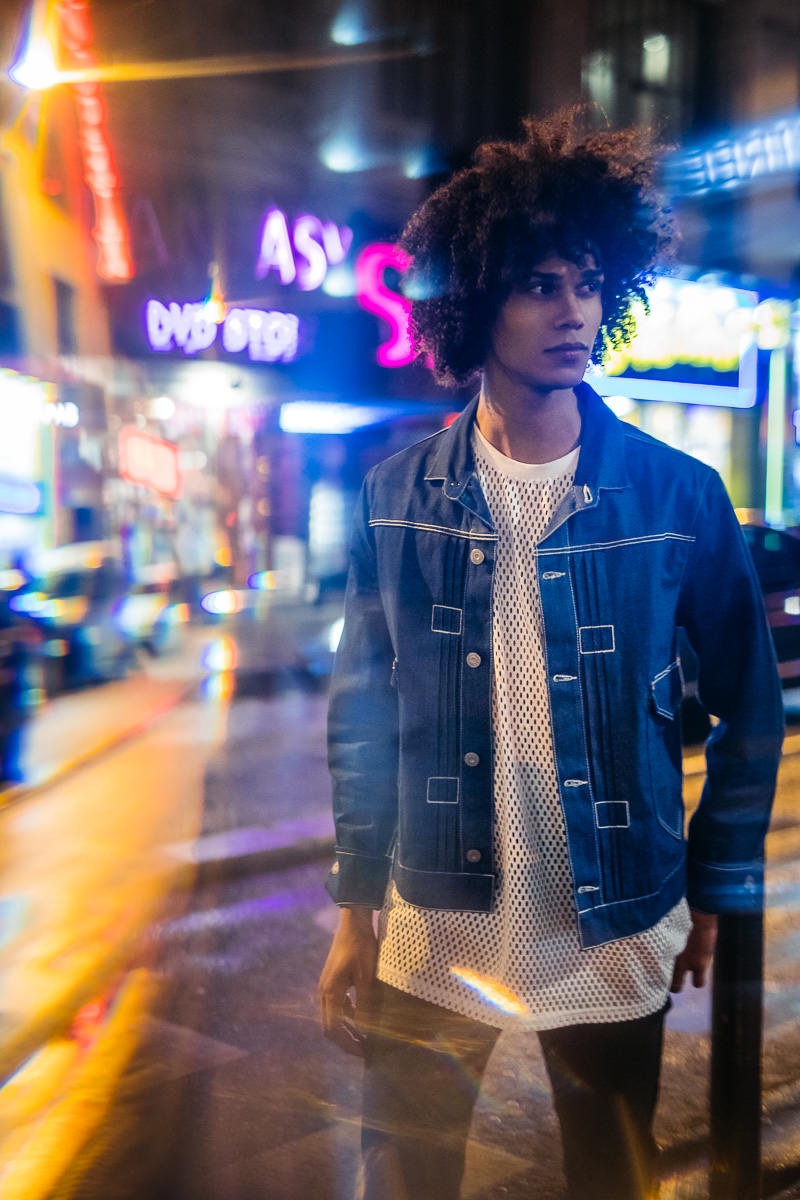 Bruno wears t-shirt Perforé vintage, denim jacket Levi's, and jeans H&M.