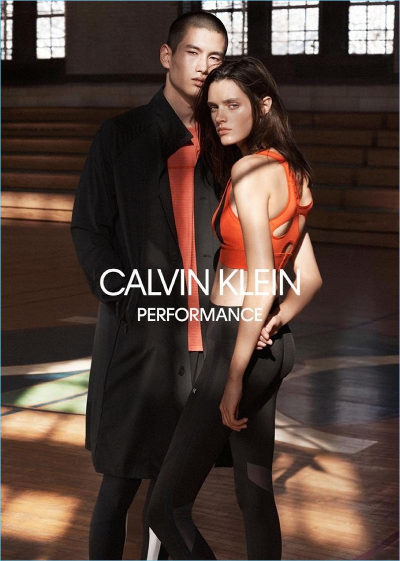Kohei Takabatake and Leila Goldkuhl star in Calvin Klein Performance's spring-summer 2018 campaign.