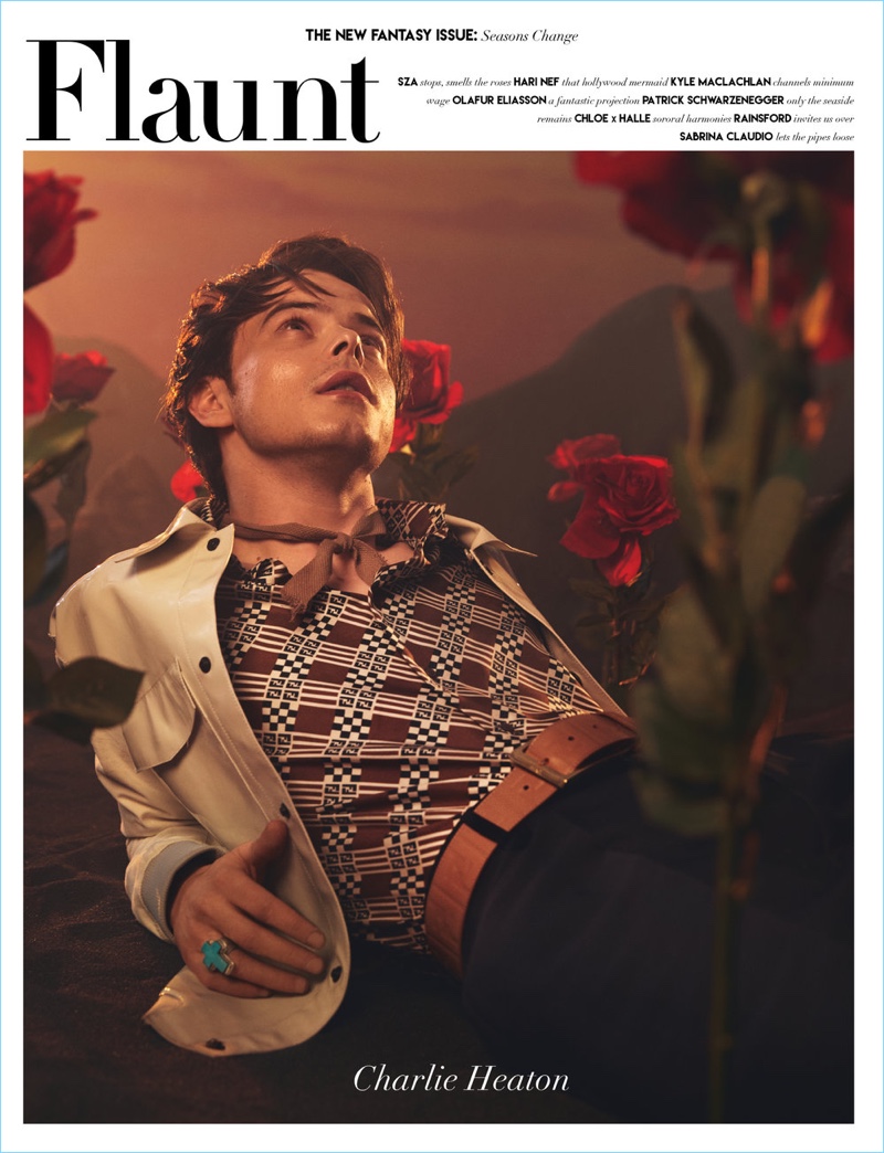 Charlie Heaton covers Flaunt in a look from Fendi.
