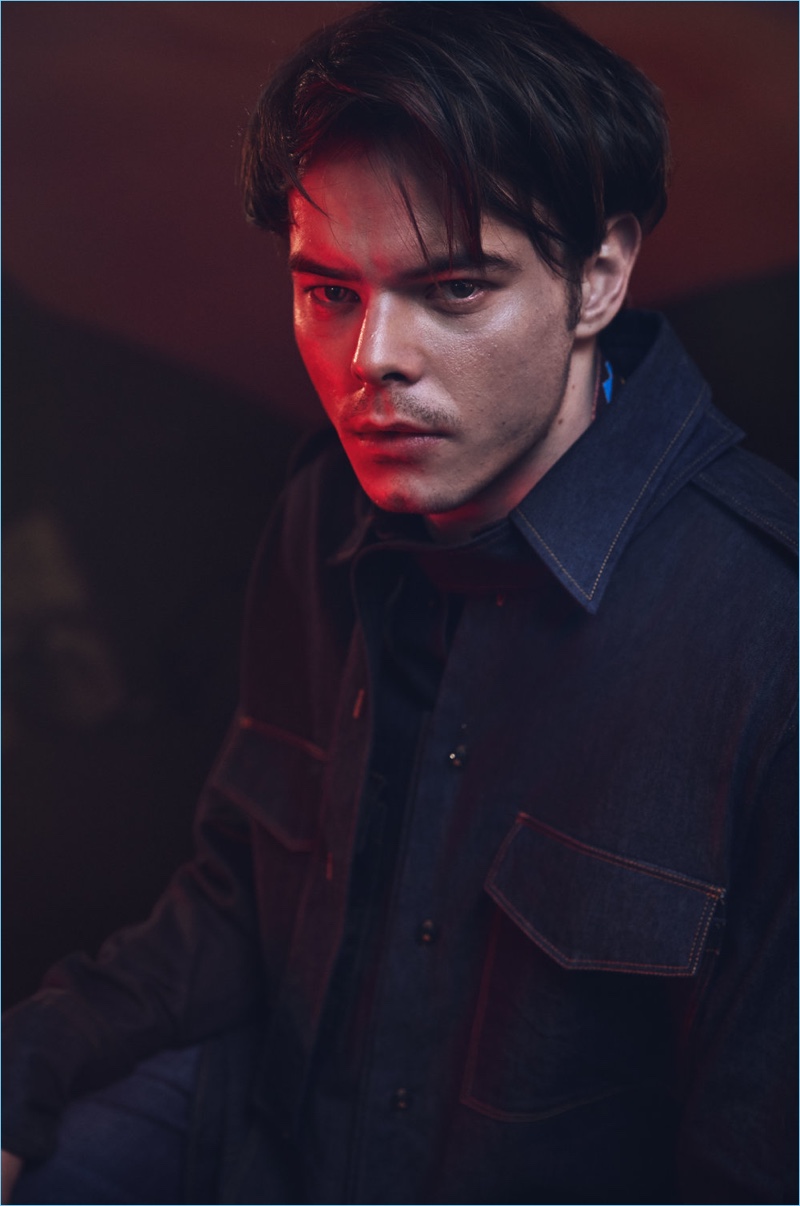 Ready for his close-up, Charlie Heaton wears Valentino.